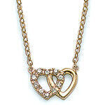 Collier Brillaxis Collier dor&eacute; coeurs entrelac&eacute;s 45 cm Jaune