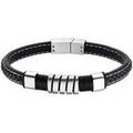 Bracelets Lotus Bracelet homme acier cuir noir Grenoble
