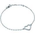 Bracelets sur Grenoble : Bracelets Brillaxis Bracelet coeur empierr&eacute; Blanc