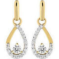 Boucles d'oreille sur Grenoble : Boucles oreilles Brillaxis Boucles d'oreilles pendantes empierr&eacute;es or Jaune