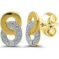 Boucles d'oreille sur Grenoble : Boucles oreilles Brillaxis Boucles d'oreilles cercles entrelac&eacute;s or diamant Multicolore