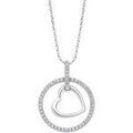 Colliers sur Grenoble : Collier Lotus Collier en argent et oxydes coeur encercl&eacute; Blanc