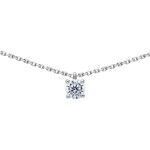 Collier Brillaxis Collier solitaire oxyde or blanc 4.5 mm