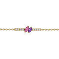 Bracelets Brillaxis Bracelet or am&eacute;thyste saphir rose diamants Jaune Grenoble