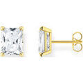 Boucles d'oreille sur Grenoble : Boucles oreilles Thomas Sabo Boucles d'oreilles argent dor&eacute; oxyde rectangulaire Jaune