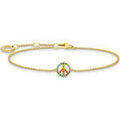 Bracelets Thomas Sabo Bracelet dor&eacute; symbole Peace multicolore Jaune Grenoble