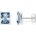 Boucles d'oreille sur Grenoble : Boucles oreilles Thomas Sabo Boucles d'oreilles argent oxyde bleu rectangulaire