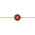 Bracelets sur Grenoble : Bracelets Brillaxis Bracelet rond &eacute;mail rose coeur Jaune