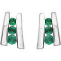 Boucles d'oreille sur Grenoble : Boucles oreilles Brillaxis Boucles d'oreilles or blanc &eacute;meraudes Blanc