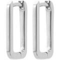 Boucles oreilles Brillaxis Cr&eacute;oles rectangulaires argent Blanc Grenoble