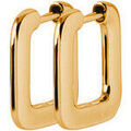 Boucles d'oreille sur Grenoble : Boucles oreilles Brillaxis Cr&eacute;oles carr&eacute; plaqu&eacute; or 14 mm Jaune