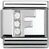 Bracelets Nomination Maillon argent avec OZ Alphabet lettre F