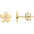 Boucles oreilles Brillaxis Boucles d'oreilles motif fleur or jaune oxydes Grenoble
