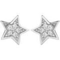 Boucles oreilles Brillaxis Boucles d'oreilles or blanc &eacute;toiles oxydes Blanc Grenoble