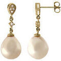 Boucles oreilles Brillaxis Boucles d'oreilles or perles de culture diamants 7 mm Grenoble