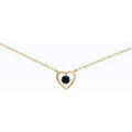 Colliers sur Grenoble : Collier Brillaxis Collier or jaune 18 carats coeur saphir