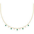 Collier Brillaxis Collier plaqu&eacute; or pampilles oxydes verts et blancs Jaune