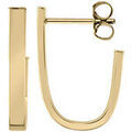 Boucles oreilles Brillaxis Boucles d'oreilles or fil rectangle courb&eacute; Jaune Grenoble