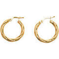 Boucles d'oreille sur Grenoble : Boucles oreilles Brillaxis Cr&eacute;oles or jaune 9 carats torsd&eacute; 15 mm Jaune