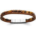 Bracelets Brillaxis Bracelet homme cuir marron oeil de tigre 21cm Grenoble