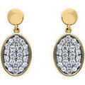 Boucles d'oreille sur Grenoble : Boucles oreilles Brillaxis Boucles d'oreilles or motif ovale empierr&eacute; Jaune