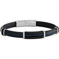 Bracelets sur Grenoble : Bracelets Jourdan Bracelet Aslan Caoutchou noir et acier bleu