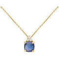 Collier Brillaxis Collier Solitaire accompagn&eacute; saphir et diamants Jaune