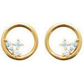 Boucles oreilles Brillaxis Boucles d'oreille ronde plaqu&eacute; or et oxyde Jaune Grenoble