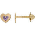Boucles oreilles Brillaxis Boucles d'oreilles coeur or paillet&eacute; &agrave; vis Jaune Grenoble