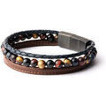 Bracelets sur Grenoble : Bracelets Gemini Bracelet homme Gemini triple oeil de tigre/cuir
