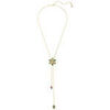Collier Swarovski Sautoir en Y Idyllia dor&eacute; fleur verte Jaune
