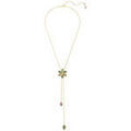 Collier Swarovski Sautoir en Y Idyllia dor&eacute; fleur verte Jaune