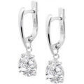 Boucles d'oreille sur Grenoble : Boucles oreilles Lotus Cr&eacute;oles Silver pav&eacute;es d'oxydes Blanc