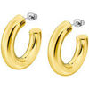 Boucles oreilles Lotus Cr&eacute;oles &eacute;paisses acier dor&eacute; Style Urban Woman Jaune