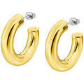 Boucles oreilles Lotus Cr&eacute;oles &eacute;paisses acier dor&eacute; Style Urban Woman Jaune Grenoble