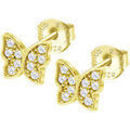 Boucles oreilles Lotus Boucles d'oreilles Silver papillon argent dor&eacute; oxydes Jaune Grenoble