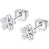 Boucles oreilles Lotus Boucles d'oreilles Silver &eacute;toiles oxydes Blanc