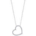 Collier Lotus Collier Silver coeur empierr&eacute; &eacute;vid&eacute; Blanc Grenoble