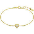 Bracelets Lotus Bracelet Silver dor&eacute; coeur Jaune Grenoble