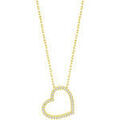 Collier Lotus Collier Silver coeur &eacute;vid&eacute; empierr&eacute; dor&eacute; Jaune
