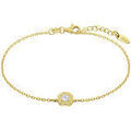 Bracelets sur Grenoble : Bracelets Lotus Bracelet Silver dor&eacute; pastille empierr&eacute;e Jaune