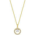 Colliers sur Grenoble : Collier Lotus Collier Silver cercle &eacute;vid&eacute; dor&eacute; empierr&eacute; oxyde Jaune