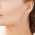 Boucles d'oreille sur Grenoble : Boucles oreilles Brillaxis Cr&eacute;oles argent et croix empierr&eacute;e Blanc