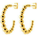 Boucles oreilles Brillaxis Cr&eacute;oles perles acier dor&eacute; Jaune Grenoble