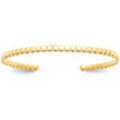 Bracelets Brillaxis Bracelet jonc plaqu&eacute; or motif perl&eacute; Jaune Grenoble