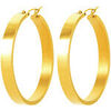 Boucles oreilles Brillaxis Cr&eacute;oles acier dor&eacute; fil plat 5 mm Jaune