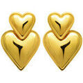 Boucles d'oreille sur Grenoble : Boucles oreilles Brillaxis Boucles d'oreilles double coeur acier