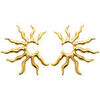 Boucles oreilles Brillaxis Boucles d'oreilles Soleil acier dor&eacute; Jaune