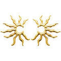 Boucles d'oreille sur Grenoble : Boucles oreilles Brillaxis Boucles d'oreilles Soleil acier dor&eacute; Jaune