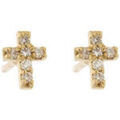 Boucles d'oreille sur Grenoble : Boucles oreilles Brillaxis Boucles d'oreilles croix or jaune 18 carats diamants